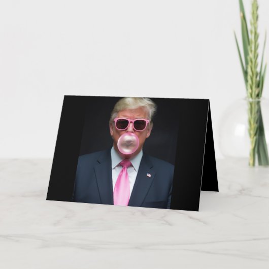 Carte De Remerciements Trump Pink Bubble Gum Président 47 USA (Devant)