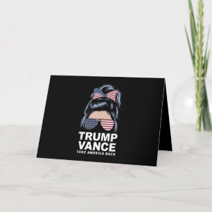 Carte De Remerciements Trump Vance Reprenez l'Amérique Fille aux Chignons