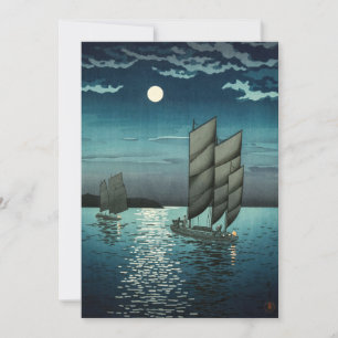 Carte De Remerciements Tsuchiya Koitsu - Bateaux à Shinagawa, Nuit