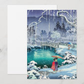 Carte De Remerciements Tsuchiya Koitsu - Neige de printemps à Maruyama (Devant / Derrière)
