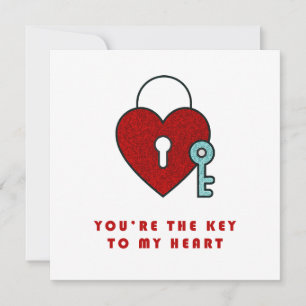 Carte De Remerciements Tu es la clé de mon coeur