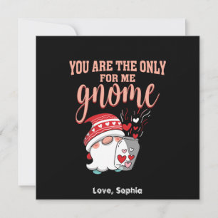 Carte De Remerciements Tu es le seul pour moi gnome Saint-Valentin