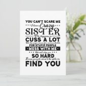 Carte De Remerciements Tu ne peux pas m'effrayer, j'ai une soeur folle (Debout devant)