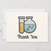 Carte De Remerciements Tube d'essai de chimie et bécher (Devant)