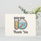 Carte De Remerciements Tube d'essai de chimie et bécher (Debout devant)