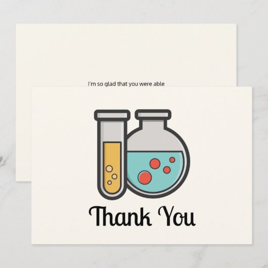 Carte De Remerciements Tube d'essai de chimie et bécher (Devant / Derrière)
