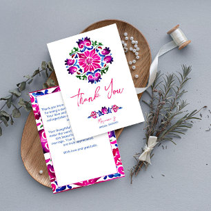 Carte De Remerciements Tuiles mexicaines roses bleues remerciement de sho