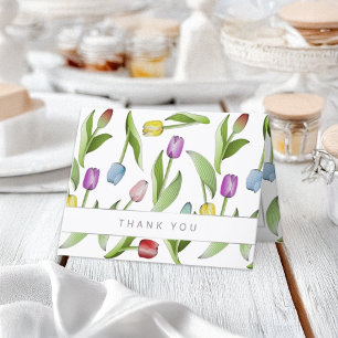 Carte de remerciements Tulipe colorée moderne pers