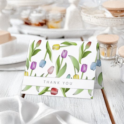 Carte de remerciements Tulipe colorée moderne pers
