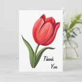 Carte De Remerciements Tulipe de fleurs (Debout devant)