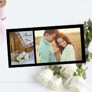 Carte De Remerciements Tulipes blanches rustiques Pays Maison Mariage Mer