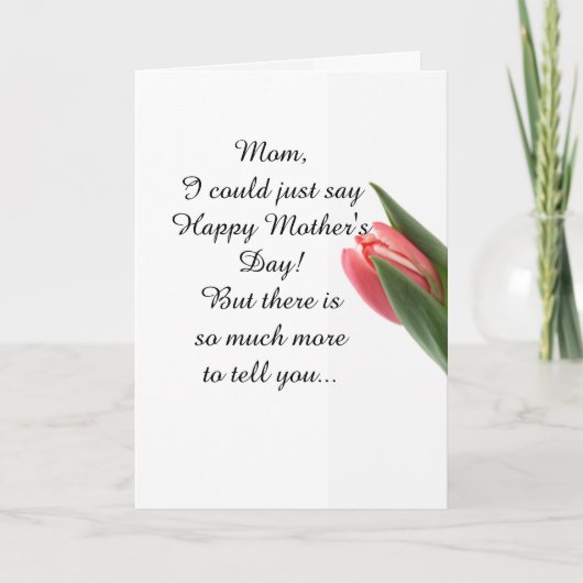 Carte De Remerciements Tulipes de rose du jour de mère de fille (Devant)