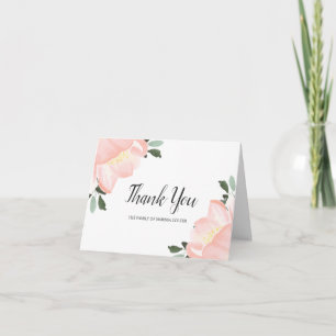 Carte De Remerciements Tulipes Élégantes Floral Blush Rose Sympathie