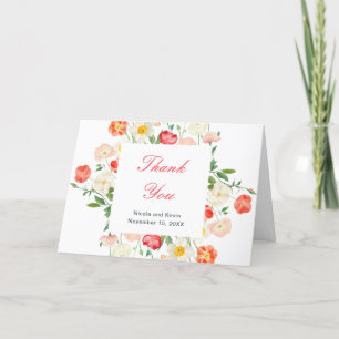 Carte De Remerciements Tulipes et Daffodils Mariage de printemps