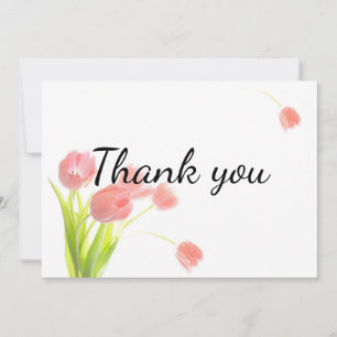 Carte De Remerciements Tulipes roses tendres
