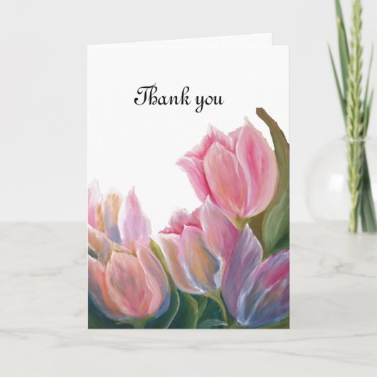 CARTE DE REMERCIEMENTS TULIPS DANS UN JARDIN (Devant)