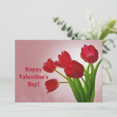 Carte De Remerciements Tulips Valentine's Day Flat Card (Debout devant)