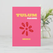 Carte De Remerciements Tulum, Art Voyage, Preppy, Rose (Debout devant)