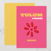 Carte De Remerciements Tulum, Art Voyage, Preppy, Rose (Devant / Derrière)