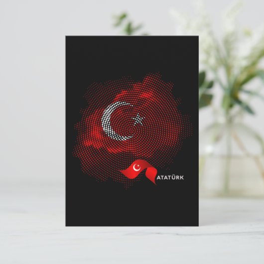 Carte De Remerciements Turkey flag (Debout devant)
