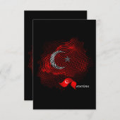 Carte De Remerciements Turkey flag (Devant / Derrière)