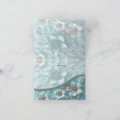 Carte de remerciements turquoise blanc floral (Intérieur)