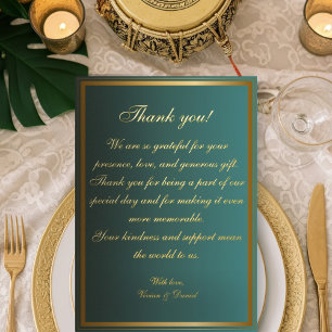 Carte de remerciements Turquoise classique et Mari