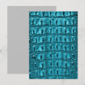 Carte De Remerciements turquoise empreinte d'alligator bleu bleu d'aqua t (Devant / Derrière)
