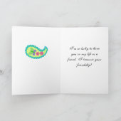 Carte De Remerciements Turquoise rouge Paisley moderne vous êtes spéciaux (Intérieur)