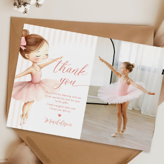 Carte De Remerciements Tutu Ballerina Ballet Dancer Girl Birthday Photo