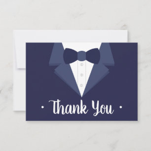 Carte de remerciements Tuxedo, Cravate de la Marin