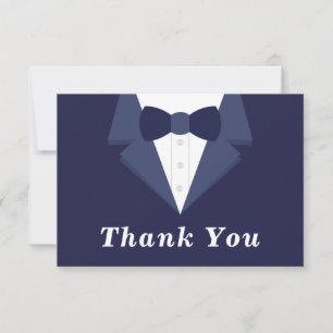 Carte de remerciements Tuxedo, Cravate de la Marin