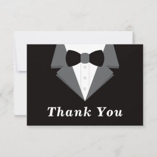 Carte de remerciements Tuxedo, Cravate noire