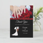 Carte De Remerciements Tuxedo Suit & Bride Mariage Silhouette (Debout devant)