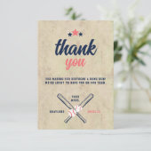 Carte De Remerciements Twin Baseball Anniversaire Garçon Fille (Debout devant)