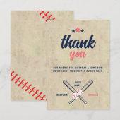 Carte De Remerciements Twin Baseball Anniversaire Garçon Fille (Devant / Derrière)