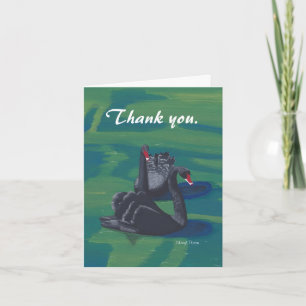 Carte De Remerciements Two Black Swans Swimming Thank You Cards