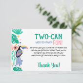 Carte De Remerciements TWO-CAN (Toucan) 2nd Birthday  (Debout devant)