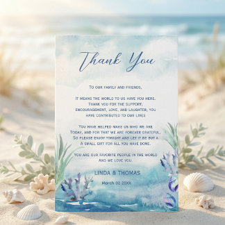 Carte De Remerciements Two Less Fish in The Sea Summer Wedding Thank You