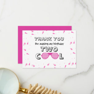 Carte De Remerciements TWO Lunettes de soleil Cool 2ème Anniversaire Merc