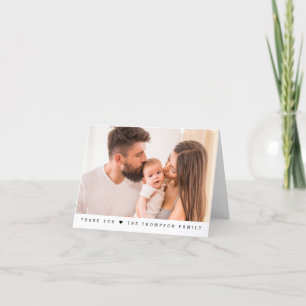 Carte De Remerciements Type simple Famille Photo coeur Baby shower