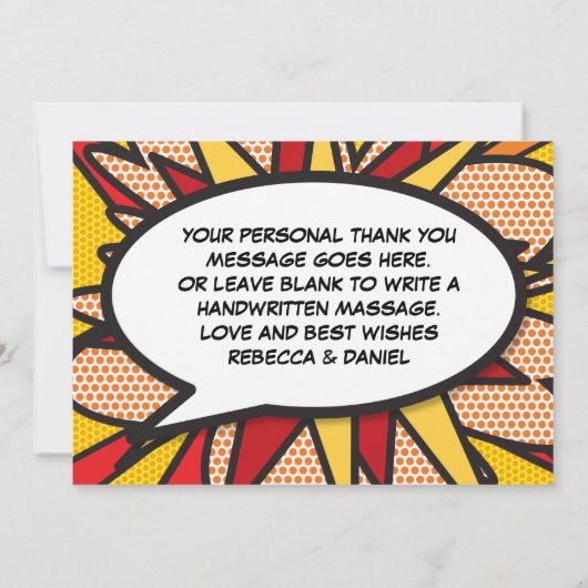 Carte De Remerciements Typographie amusante moderne (Dos)