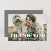 Carte De Remerciements Typographie audacieuse Graduation moderne (Devant / Derrière)