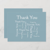 Carte De Remerciements Typographie bleu moderne simple (Devant / Derrière)