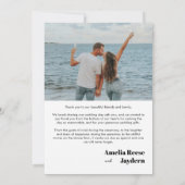 Carte De Remerciements Typographie classique 2 Mariage photo (Dos)