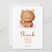 Carte De Remerciements Typographie de chat orange (Devant)