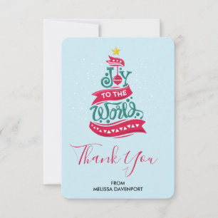 Carte De Remerciements Typographie de citation de Noël « Joyeux Noël au m