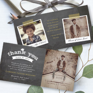 Carte De Remerciements Typographie de croquis sur tableau noir Photo de b