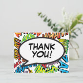 Carte De Remerciements Typographie de la bande dessinée moderne (Debout devant)