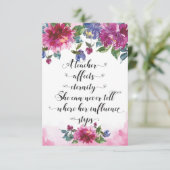 Carte De Remerciements Typographie de l'enseignant Retour à l'école Cadea (Debout devant)